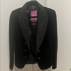 Chic Black Velvet Blazer Bandolera